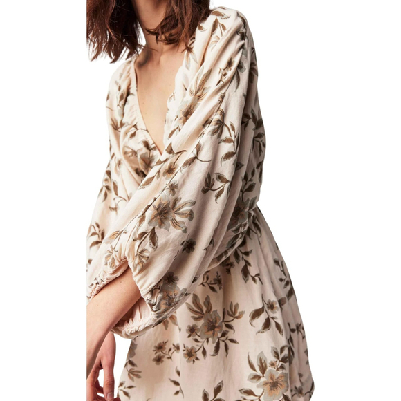NWT Free People Portia Floral Ivory Mini Tea Combo $148 - Size SM (Women's 4-6) - Picture 7 of 14